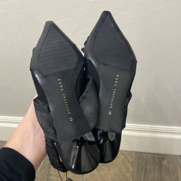 Zara black suede pointed toe heels size 36. NWT - Picture 4 of 15